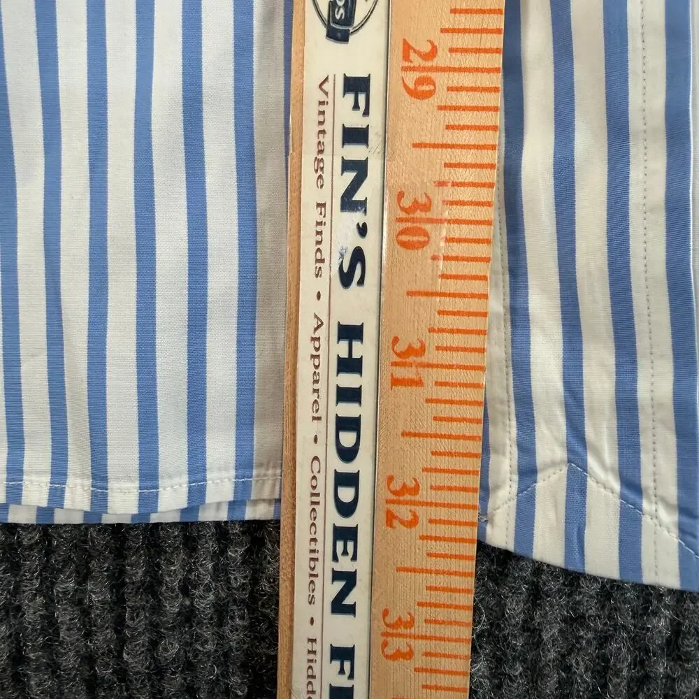 Polo Ralph Lauren Shirt Mens 3XB Blue White Stripe Button Up Long Sleeve Big